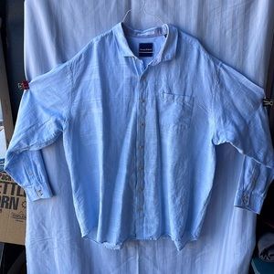 Blue, 46% cotton, 56% linen, Tommy Bahama, XXL
